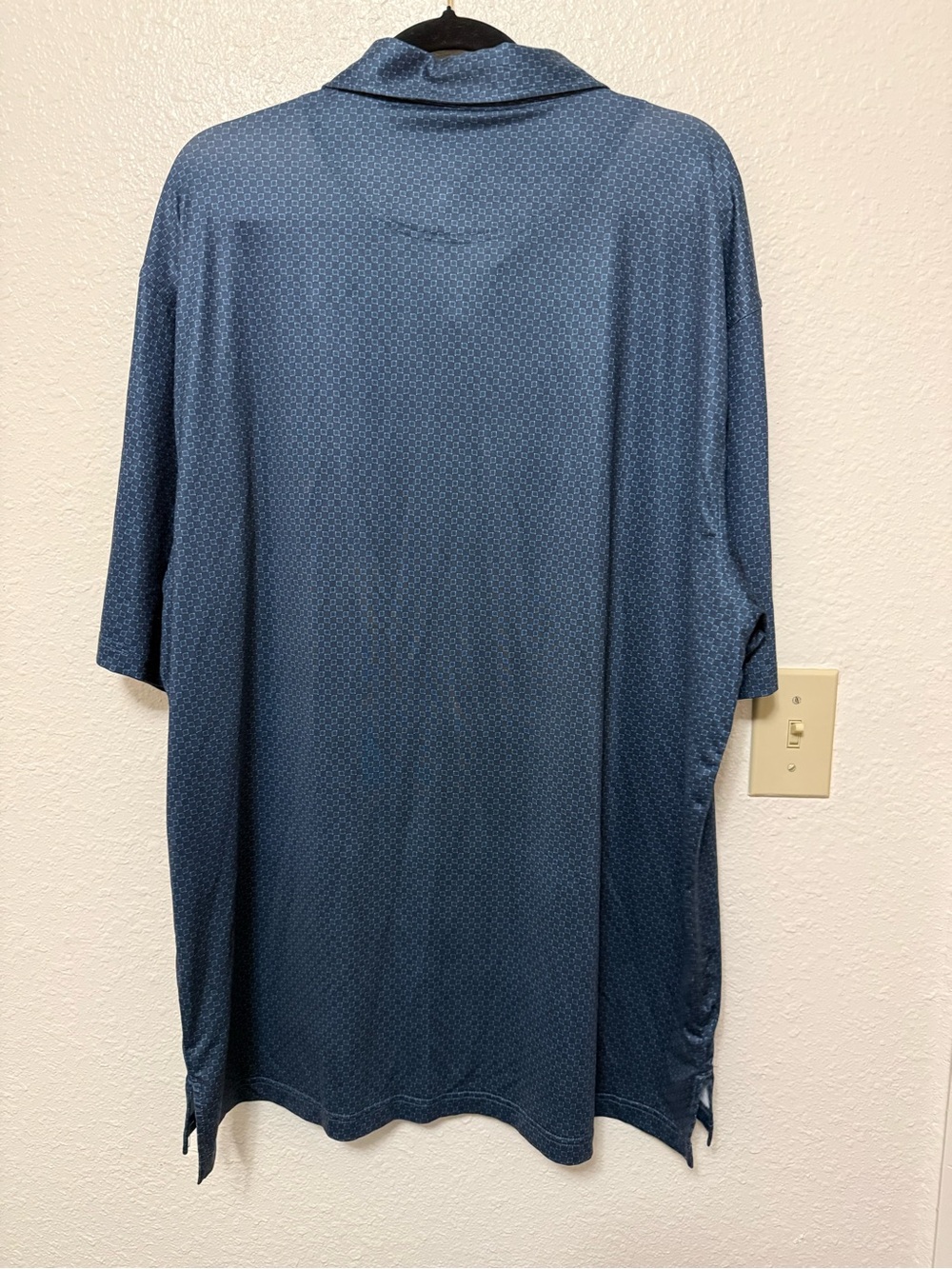 Gunnison Creek Outfitters Mens XXL Navy Blue Geometric Print Golf Polo Shirt - Picture 3 of 3
